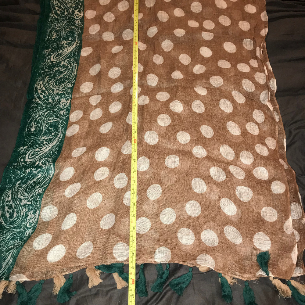 fiori di frienze tan& teal/green & cream dot scarf
